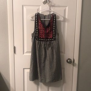 Pin stripe, tribal pattern dress